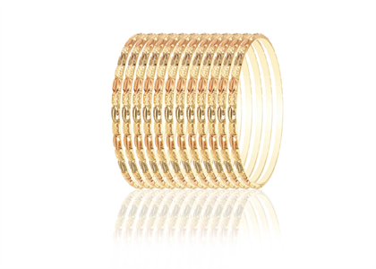 4MM Three Tone Plated Bangles